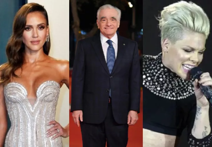Jessica Alba, Martin Scorsese y Pink. Fotos: Archivo / EFE