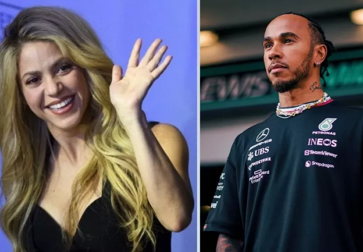 Shakira y Lewis Hamilton. Foto: EFE/@lewishamilton