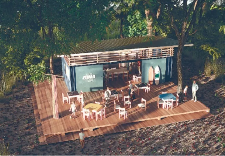 Render de la Zona – Isla Cañas. Créditos pie de imagen del render: Diseño realizado por la arquitecta Karen Gonzalez y Romain Boulhic. Reder realizado por Studio Nette @studio.ne tte.