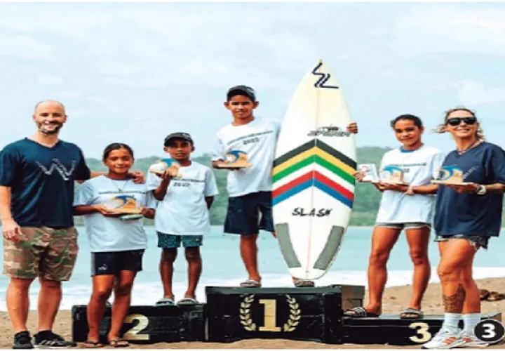 Estudiantes realizando actividades en la playa de Isla Cañas.