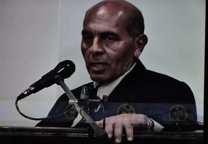 El perito  Eliseo Ábrego durante sus declaración en la audiencia de fondo del caso New Business. Archivo