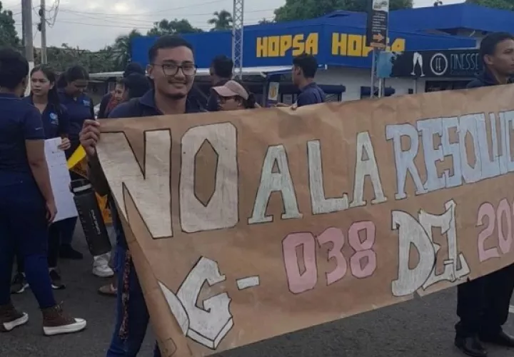 Estudiantes de  Investigación Criminal y Seguridad han protestado durante toda la semana. Foto: Cortesía