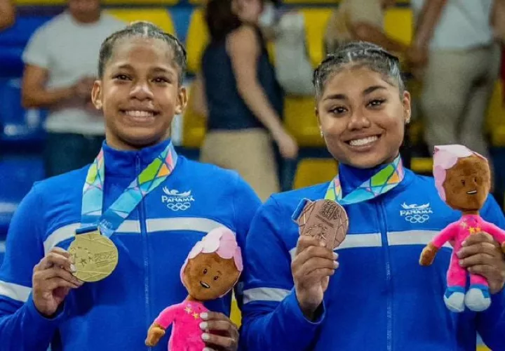 Las panameñas Karlas Navas (izq) con la medalla de oro e  Hilary Heron (der.)  con el bronce. Foto: COP
