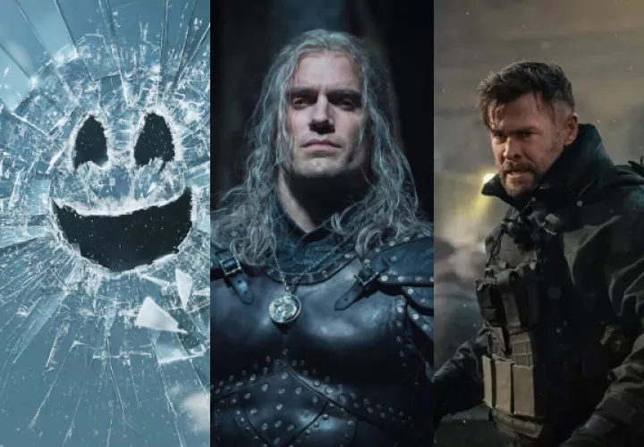 'Black Mirror, 'The Witcher' y 'Misión Rescate 2'. Fotos: Netflix