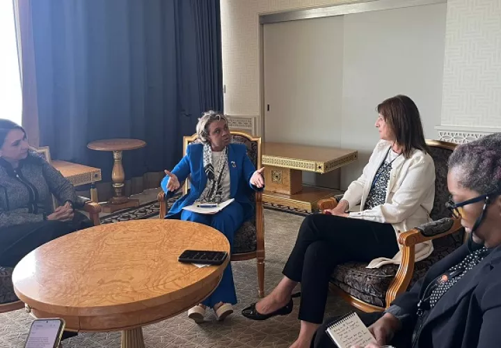 La viceministra de Salud, Ivette Berrío,  durante una misión oficial. Foto: Minsa
