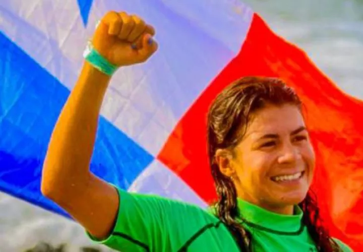Verónica Correa festeja el oro para Panamá. Foto:COP