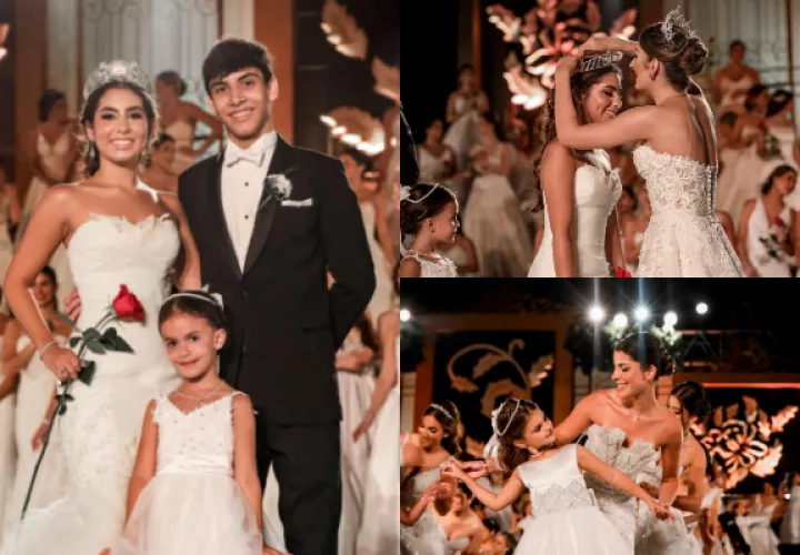 Srta. Camila Isabel Fábrega Márquez (reina 2023), Juan Raúl Méndez Varela (caballero) y Aurora Isabel Méndez De la Guardia (hermanita). Foto: Dalys García