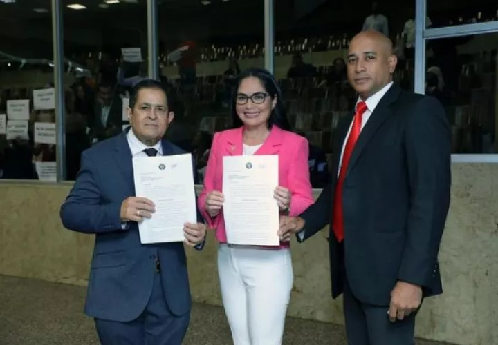 Los diputados Zulay Rodríguez y Miguel Fanovich presentaron el Anteproyecto de Ley. Foto: Cortesía Asamblea Nacional