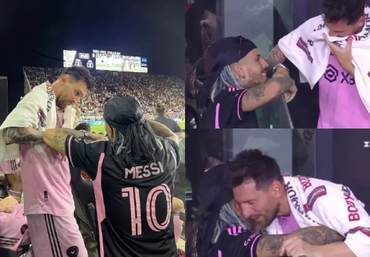 Rauw Alejandro con Messi. Fotos: Instagram / @rauwnetwork
