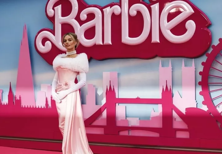 Margot Robbie durante la premier de la película 'Barbie, en Londres, en julio pasado. Foto: EFE/Archivo