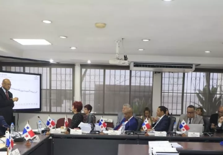 El ministro de Economía, Héctor Alexander, detalló el presupuesto de 2024 a los diputados de la comisión de Presupuesto, la semana pasada. Foto: Cortesía MEF
