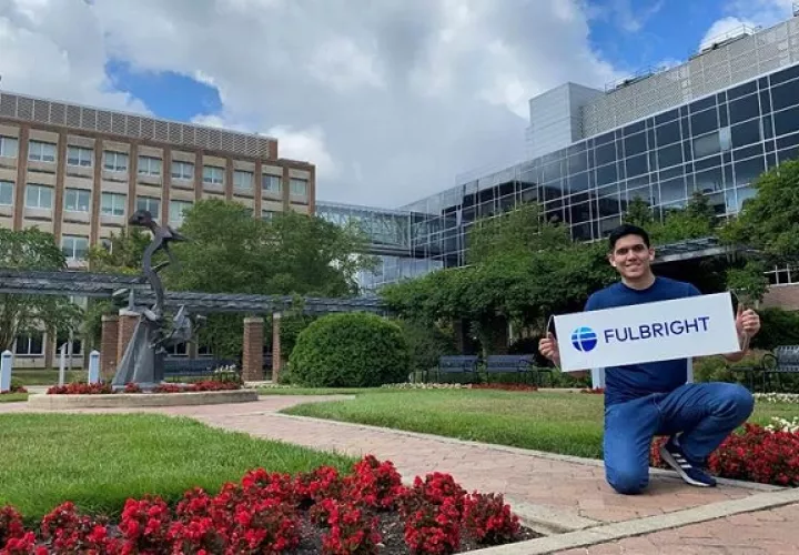 Moisés Chong estudia en la Universidad de Texas, gracias a las Becas Fulbright-Senacyt. Foto: Cortesía/Senacyt
