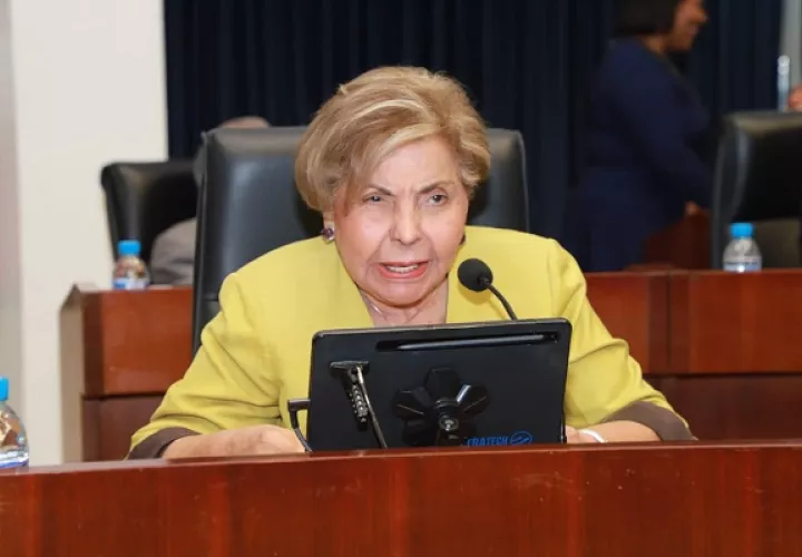 Mayín Correa recalcó que muchos jubilados viven con pensiones de hambre. Foto: Cortesía Asamblea Nacional