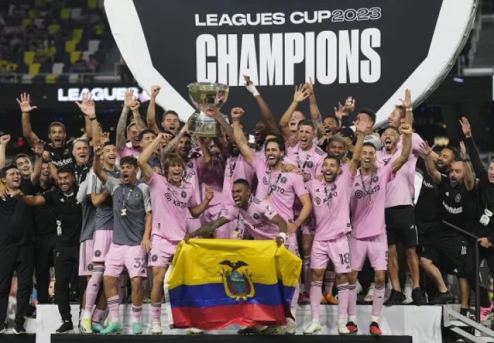 Messi y el Inter de Miami festejan el título de la Leaues Cup. Foto: EFE