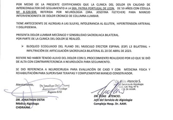 Su defensa presentará certificaciones médica que señalan los problemas de salud que la aquejan. Foto: Cortesía
