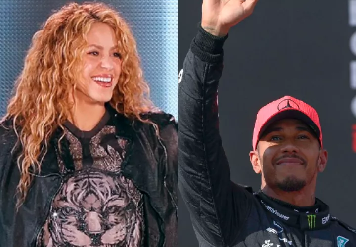 Shakira y Lewis Hamilton. Fotos: EFE