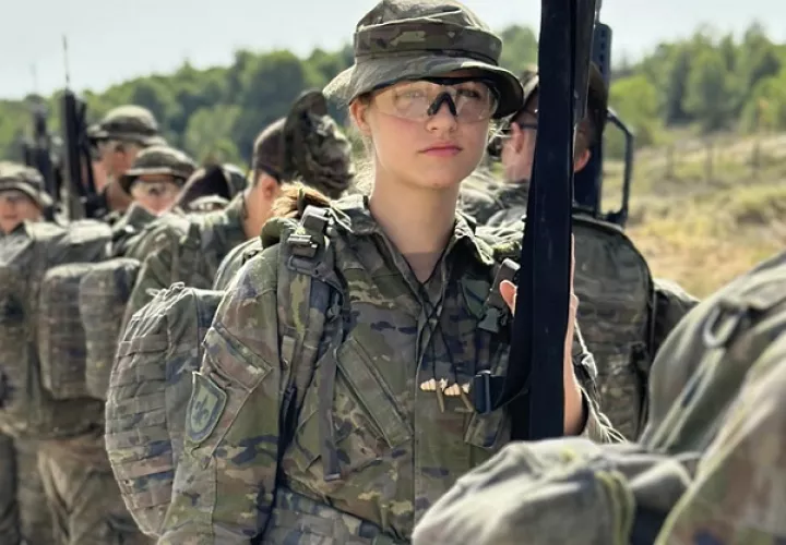 La heredera al trono de España, durante su instrucción militar en la Academia General Militar de Zaragoza. Foto: EFE