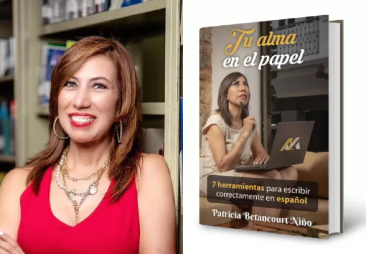 Patricia Betancourt Niño y la portada de su libro. Fotos: Cortesía