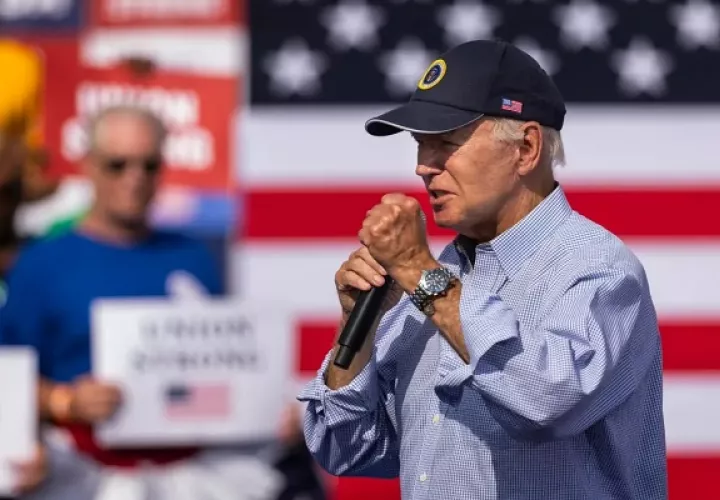 El Presidente de los Estados Unidos, Joe Biden, en el desfile anual del día del Trabajo en Filadelfia, Pensilvania, EE.UU. Foto: EFE