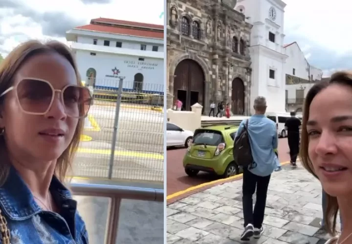 Adamari López durante su visita por el Canal de Panamá y el Casco Antiguo. Fotos: TikTok