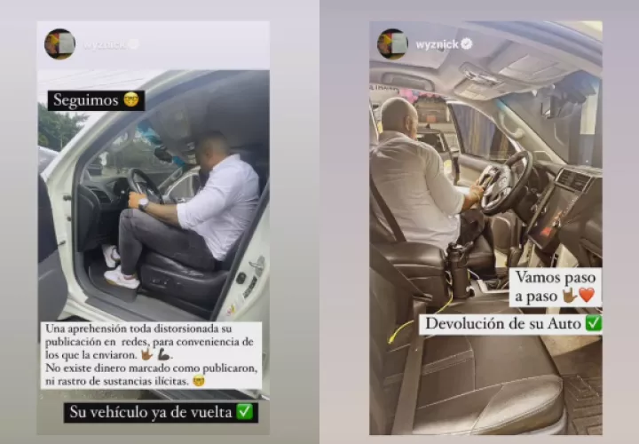 Imágenes de Chamaco con su vehículo. Fotos: @chamacomusic
