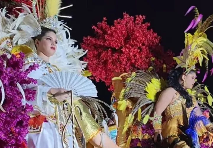 Las reinas se pasearon ataviadas con pollera de gala en majestuosos carros alegóricos. Foto: Thays Domínguez 