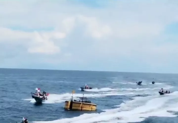 Embarcaciones que se desplazaron al puerto este sábado. 