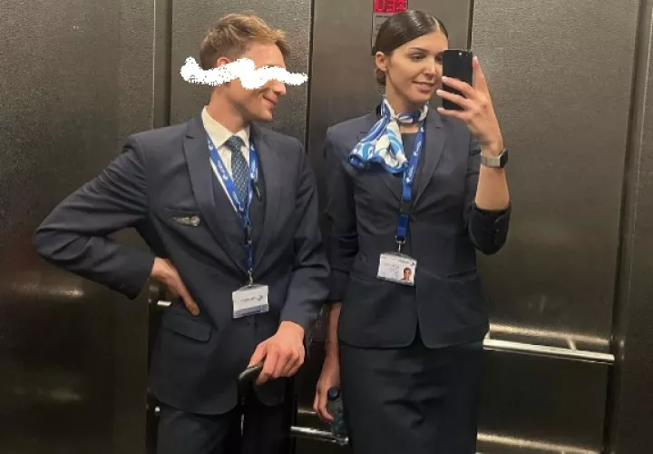 Marina Machete es asistente de vuelo de profesión. Foto: Instagram / @marinamachetereis