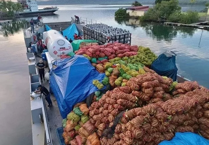 Los plátanos fueron cargados desde el puerto Almirante. Foto: Diomedes Sánchez