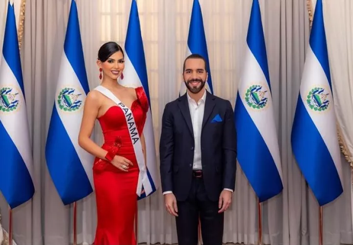  Natasha Vargas y el presidente de El Salvador, Nayib Bukele . Foto: Instagram