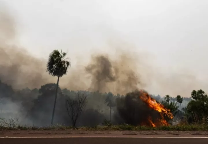 El suelo es una alfombra negra y gris que cruje con cada paso. Foto: EFE