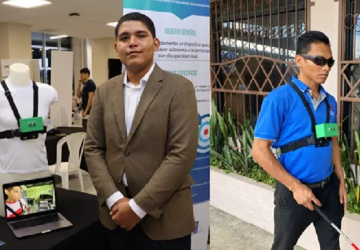 Marco Rodríguez (izq.), estudiante de la Facultad de Ingeniería de Sistemas Computacionales del Centro Regional de Chiriquí de la UTP.  Foto: Cortesía