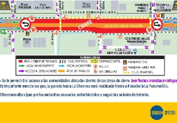 Se ejecutará un Plan de Manejo Tráfico (PMT), el cual ha sido aprobado por la Autoridad de Tránsito y Transporte Terrestre (ATTT).