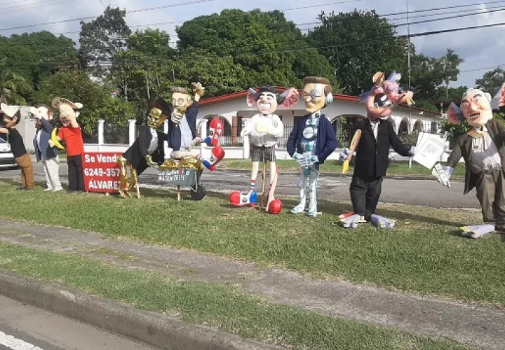  Los muñecos de este año cuanta por sí solos una historia, la del rechazo a la minería en Panamá. Foto: Eric A. Montenegro