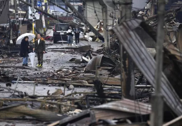 El terremoto de magnitud 7,6 que sacudió el lunes la costa occidental del centro de Japón. Foto: EFE