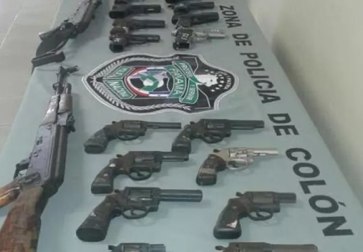 Armas decomisadas. Foto: Cortesía
