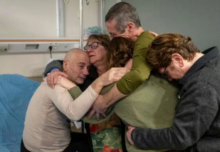 Los argentinos-israelíes Fernando Simón Marman (2d), de 61 años, y Norberto Luis Har (i), de 70,. Foto: EFE