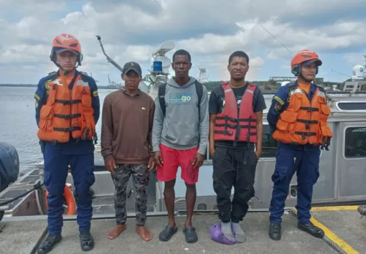 Tres ciudadanos panameños que estuvieron once días a la deriva. Foto: Cortesía