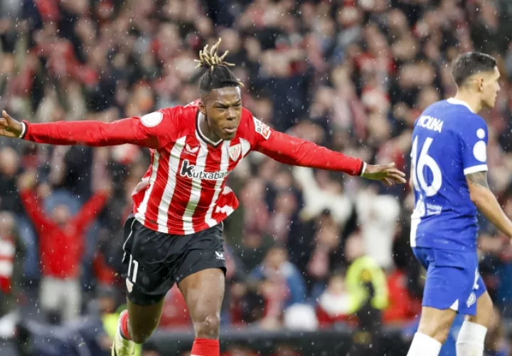 El centrocampista Nico William festeja el segundo gol del Athletic Club ante Atlético Madrid. Foto: Foto: EFE 