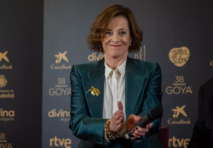 Sigourney Weaver en una rueda de prensa en Valladolid. Foto: EFE / R. García
