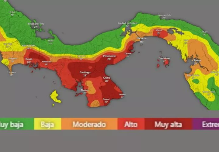 Panamá presenta abundantes áreas de puntos de calor. Foto: Cortesía Windy