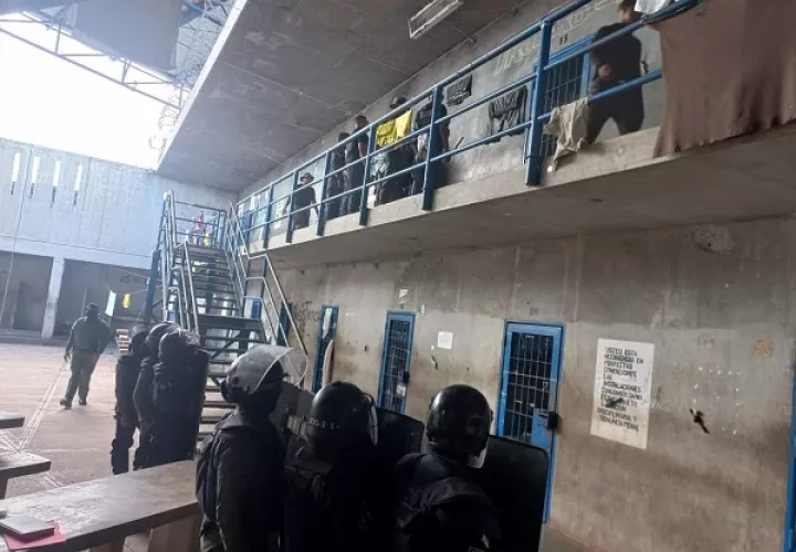 Requisa efectuada en la Nueva Joya en el mes de febrero, cuando se encontraron artículos prohibidos. Foto: Sistema Penitenciario
