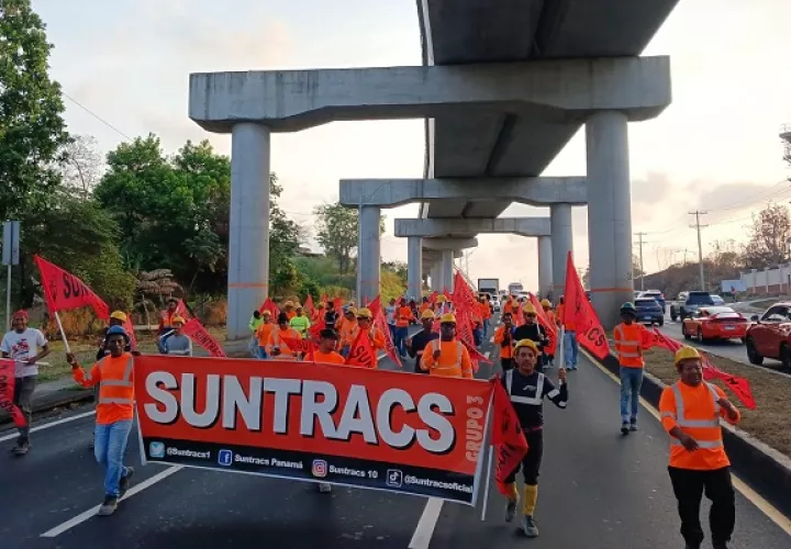 Suntracs realizó una huelga de advertencia el martes. Foto: Cortesía