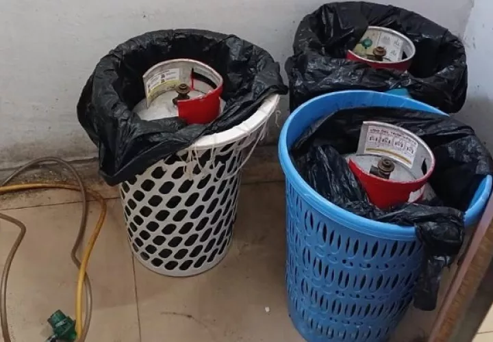 Los tanques estaban escondidos en canastas con ropa sucia. Foto: Cortesía