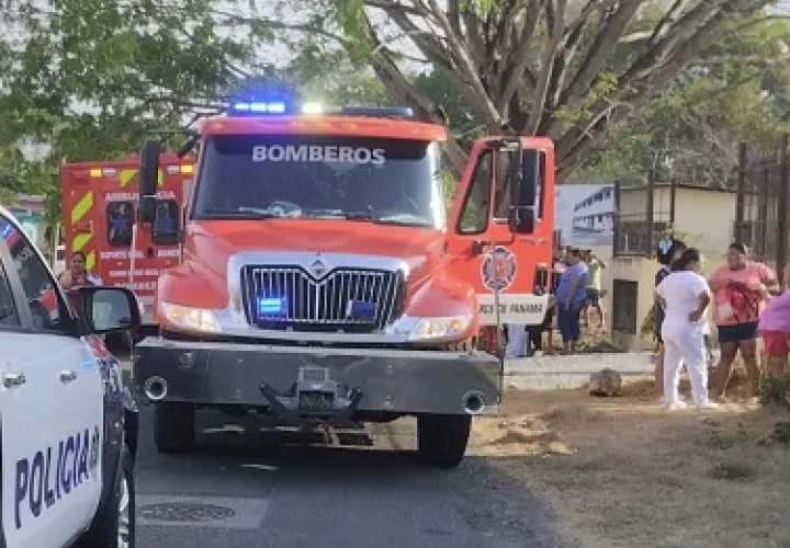Bomberos de Los Santos fueron alertados por unidades policiales,pero al llegar al lugar, se encontraron con un incendio.Foto: Thays Domínguez  