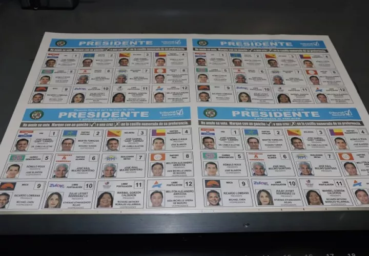 Papeleta de los candidatos presidenciales para las elecciones generales del 5 de mayo. Foto: Víctor Arosemena
