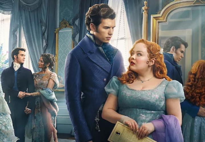 Colin Bridgerton y Penélope Featherington. Foto: Netflix