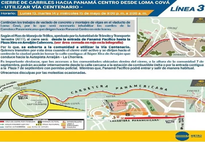 Los trabajos inician este lunes y culminan el miércoles.