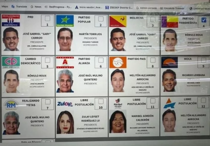 Boleta del voto adelantado. Foto: Cortesía