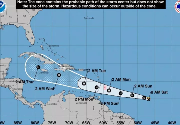 La tormenta tropical Beryl podría convertirse en un "huracán importante", según la NHC. Foto: EFE
